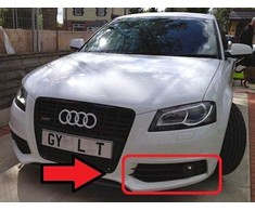 VAG NAUJAS AUDI A3 8P 08-13 S-LINE ORIGINALUS KAIRĖS PUSĖS RADIATORIAUS GROTELĖS Juodas ŽIBINTO APDAILOS ELEMENTAS