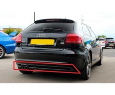 VAG Naujas OEM Audi A3 Galinis Bamperio Difuzorius Apdaila Dviguba Vamzdžio Pilka S Linija 8P0807434F1RR