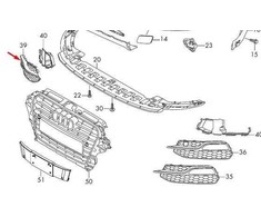 VAG Naujas originalus A3 2013-2016 priekinis apatinis bamperio rūko žibinto groteles dešinė 8V3807682A9B9