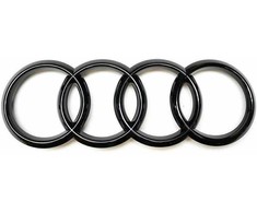VAG NAUJAS ORIGINALUS AUDI A1 2019- Q3 2012-2018 GALINIS BAGAŽINĖS ŽIEDO LOGOTIPAS BLIZGUS Juodas EMBLEMA