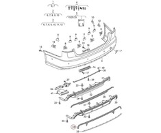 VAG Naujas originalus AUDI A6 S6 Avant juodas galinis korio grotelių apdailos elementas 4G0807833C9B9 OEM