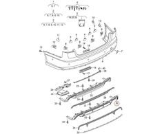 VAG Naujas originalus AUDI A6 S6 juodas galinis platininio pilko bamperio spoileris 4G0807521M1RR OEM