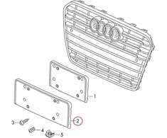 VAG Naujas originalus AUDI Q5 8R platininės pilkos spalvos bamperio numerio laikiklis 8R0807285Q1RR