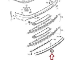 VAG NAUJAS ORIGINALUS AUDI Q7 16-17 GALINIS S LINE BAMPEKIO DIFUZORIAUS ĮDĖKLAS 4M0807834