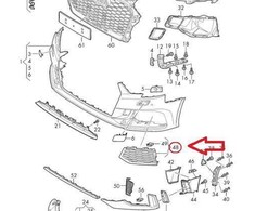 VAG Naujas originalus AUDI RS3 priekinis bamperis apatinis kairysis oro ventiliacijos groteles juodas 8V5807681AGT94