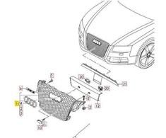 VAG Naujas originalus Audi RS5 priekinis bamperio centrinis groteles aliuminis matinė 8T0853651JMOJ OEM