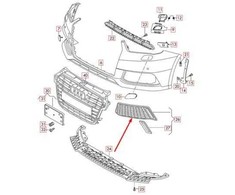 VAG Naujas originalus AUDI S1 priekinis bamperis juodas blizgus kairysis oro kanalo groteles 8XA807647Y9B