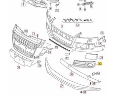 VAG Naujas originalus AUDI TT/TTS priekinis bamperis N/S kairysis rūko žibinto groteles 8J0807681J3FZ OEM