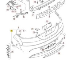 VAG Naujas originalus AUDI TT/TTS/TTRS galinis bamperis dešinės pusės tvirtinimo juosta 8J0807740 OEM