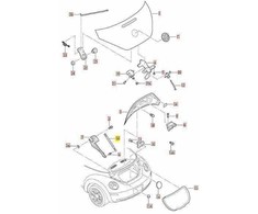 VAG Naujas originalus Beetle Cabrio 03-10 galinės bagažinės dujų spyruoklė 1Y0827550F OEM