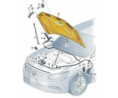 VAG Naujas originalus Volkswagen Passat 2016-2019 priekinis variklio dangtis paruoštas dažymui 561823031F OEM