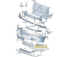 VAG Naujas originalus VOLKSWAGEN Phaeton priekinis bamperis apatinė grotelė kairė 3D0853665J3FZ OEM