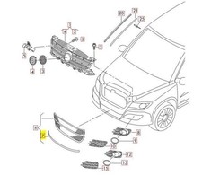 VAG Naujas originalus VOLKSWAGEN TIGUAN priekinis bamperis apatinis centrinis grotelių apdailos elementas 5N08531012ZZ