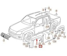 VAG Naujas originalus VW AMAROK (13-17) priekinis dešinysis ratlankio dangtelio apdailos elementas 2HH854732GRU