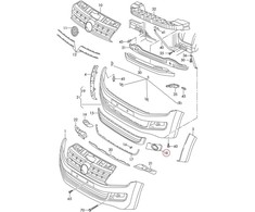 VAG Naujas originalus VW AMAROK priekinis dešinysis bamperio rūko žibinto grotelių dangtelis 2HH807490A9B9 OEM