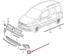 VAG NAUJAS ORIGINALUS VW CADDY 15-17 PRIEKINIS BUFERIS K/S KAIRĖS APATINĖS RŪKO GROTELĖS 2K5853665F 9B9