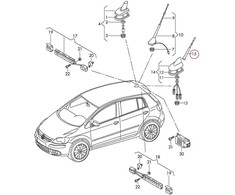 VAG Naujas originalus VW CADDY GOLF GOLF PLUS TOURAN stogo strypo tipo antena 1K0035847 OEM