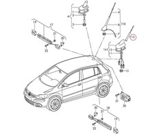 VAG Naujas originalus VW CADDY GOLF GOLF PLUS TOURAN stogo strypo tipo antena 1K0035847 OEM