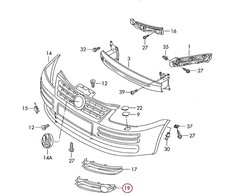VAG Naujas originalus VW CADDY priekinis bamperis rūko žibinto lempos grotelių dešinė 2K0853684A7G9 OEM