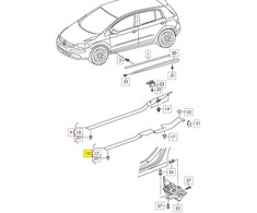 VAG Naujas originalus VW GOLF (09-13) kairės pusės durų slenksčio apdailos juostos 1K4853371E82V OEM