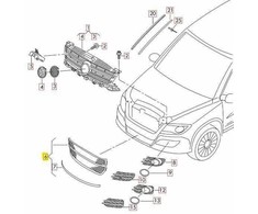 VAG NAUJAS ORIGINALUS VW TIGUAN 12-16 PRIEKINIS BUFERIS CENTRINIS APATINIS GROTELĖ Juodas 5N0853677H 9B9