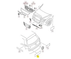 VAG NAUJAS ORIGINALUS VW TIGUAN CHROMO TIGUAN BAGAŽINĖS DANGTIS ŽENKLAS EMBLEMA 5N0853687A 739