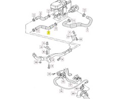 VAG Naujas originalus VW TRANSPORTER (2003-2010) šildytuvo vandens aušinimo žarna 7H0819320A OEM