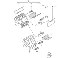 VAG Neu Original VW Golf Plus 05-14 Tiguan 07-17 Priekinis Vidurys Prietaisų Skydelio Peleninė Rinkinys
