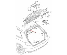 VAG OEM AUDI A3 8V GALINIS KAPOTAS BAGAŽINĖS DUJŲ STATRAMSTIS DEŠINĖ 8V3827552 ORIGINALUS
