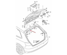 VAG OEM AUDI A3 8V GALINIS KAPOTAS BAGAŽINĖS DUJŲ STATRAMSTIS DEŠINĖ 8V3827552 ORIGINALUS