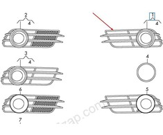 VAG OEM AUDI A6 C7 KAIRĖS RŪKO ŽIBINTO GROTELĖS 4G0807681BZDE 4G0807681B ZDE ORIGINALI 2012