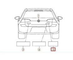 VAG OEM VW GOLF MK7 GALINIS BAGAŽO EMBLEMA ŽENKLAS LOGOTIPAS 5G0853675D2ZZ ORIGINALUS