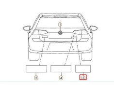 VAG OEM VW GOLF MK7 GALINIS BAGAŽO EMBLEMA ŽENKLAS LOGOTIPAS 5G0853675D2ZZ ORIGINALUS