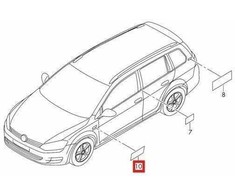 VAG ORIGINAL Juodas matinio aliuminio ALLTRACK ženklelis OEM VW 5G9853688ALFG