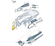 VAG Originalus AUDI A4 A5 Interjero Priekinis Panelis Dangtelis Kairėje Soul Juodas 8W0857085C4PK