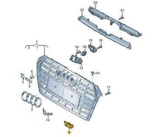 VAG Originalus AUDI A5/S5 priekinio grotelių laikiklis ultragarso jutikliui juodas 8W6919267A3FZ