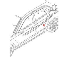 VAG Originalus AUDI lango tarpiklis su apdailos juostele aliuminio matinio 8V5853763E1L1