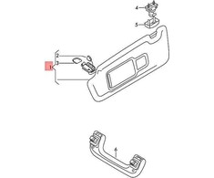 VAG Originalus AUDI saulės skydelis su veidrodžiu ir dangteliu Mėnulio sidabrinė 8U0857551JFT9