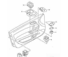 VAG Originalus Audi TT kuro dangtelio bagažinės atidarymo jungiklis juodas 8P0959833A5PR OEM