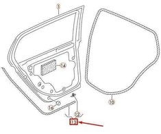 VAG Originalus durų sandariklis išorinis dešinėje VW Golf R32 GTI Rabbit 5K1 5K6839700B
