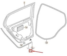 VAG Originalus durų sandariklis išorinis dešinėje VW Golf R32 GTI Rabbit 5K1 5K6839700B