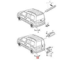 VAG Originalus galinis šviesos atspindys O/S tinka VW Caddy 2K5945106E