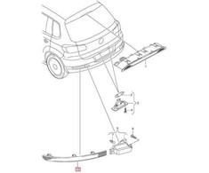 VAG ORIGINALUS OEM VW Tiguan 2008-2013 Galinis Bamperio Dešinės Pusės Žibintas Atspindys