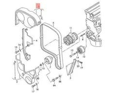 VAG Originalus Volkswagen dantytas diržo apsaugas viršutinė NOS 036109121D