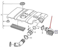 VAG Originalus Volkswagen oro įsiurbimo vamzdis OEM Golf Jetta (08-14) 1K0129618AD