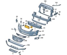 VAG Originalus Volkswagen Tiguan 12-18 Priekinio buferio numerio laikiklis 5N0807287D9B9
