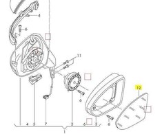 VAG Originalus VW Audi - Akloji zona veidrodis - Kairė - 5G0857521