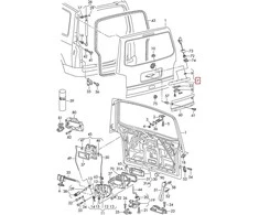 VAG Originalus VW Campmobil Transporter galinių numerių apšvietimo rėmelis 7E0827329GGRU