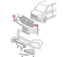 VAG Originalus VW Campmobile Typ2 Transp. LT Crafter Multivan VW emblema 7E0853601G2ZZ