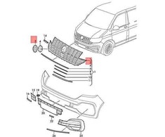 VAG Originalus VW Campmobile Typ2 Transp. LT Crafter Multivan VW emblema 7E0853601G2ZZ